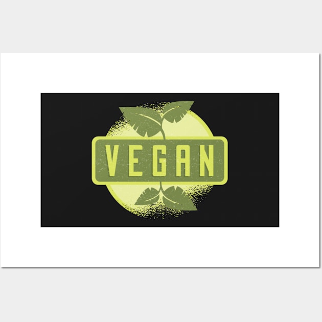 Vegan Logo Vintage Style Wall Art by Shadowbyte91